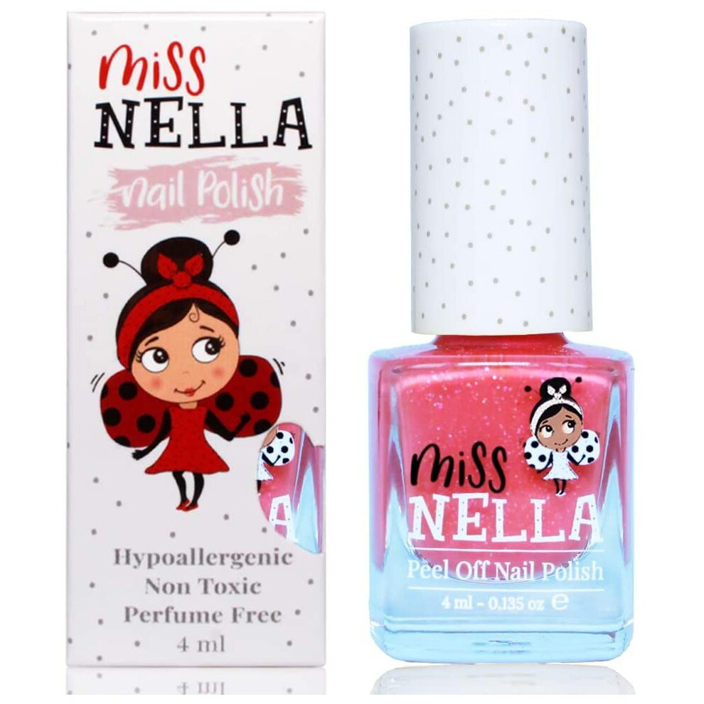 Pink Miss Nella Marshmallow Overload- Special Glitter Nail Polish For Kids, With Peel-Off, Water Based & Odour Free Formula