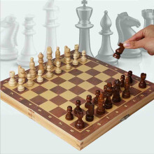 30CM Folding Chessboard Large Wooden Magnetic International Chess Board Set Toy