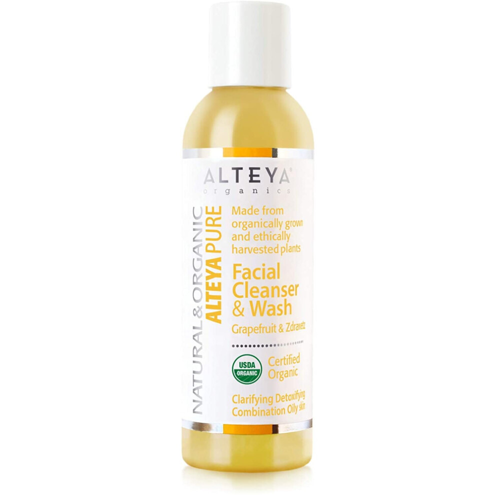 Alteya Organic Facial Cleanser & Wash 150Ml - Grapefruit And Zdravetz - Usda Certified Organic 100% Biodegradable Soap - Natural Vegan Purifying