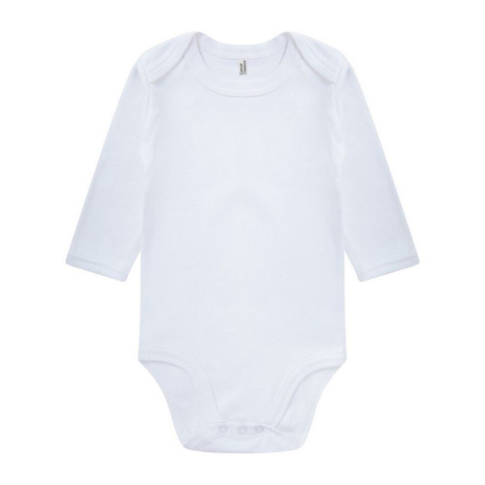 (0-3 Months, White) Casual Classics Baby Long-Sleeved Bodysuit