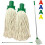 2x Colour Coded Floor Mop Green Heads Handle Replacement Heavy Duty 1
