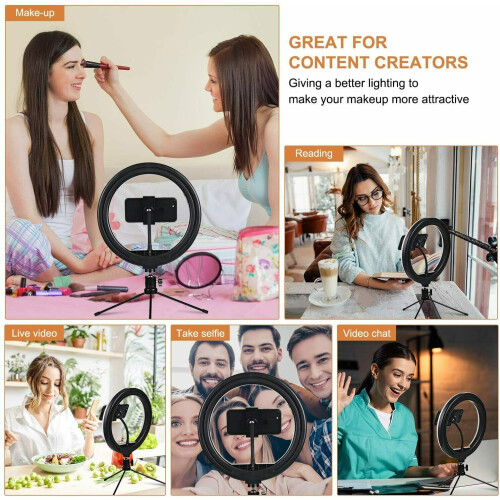 Ring Selfie LED Light 10 with Tripod Stand & Phone Holder Circle Light 2