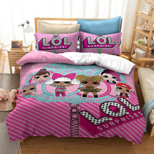 18 Double 200x200cm LOL Surprise Doll Series Bedding Kit Three piece Quilt Cover on OnBuy