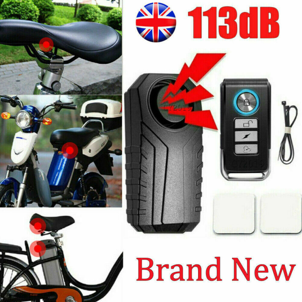 113Db Wireless Anti-Theft Vibration Motorcycle Bicycle Security Alarm 676431569906