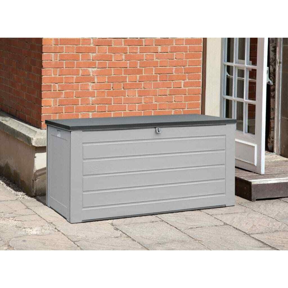Winnipeg 680L PP Outdoor Storage Box Container W Gas 2 Lift 680 Litre Seat Grey