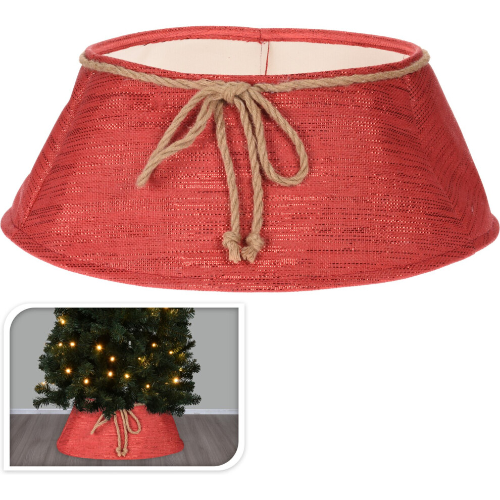 (Red) Christmas Tree Skirt Tree Stand Cover Decoration