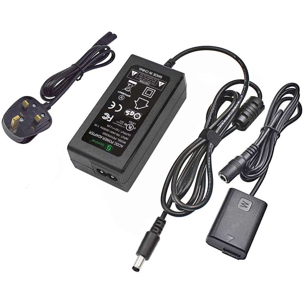 Gonine AC-PW20 AC Power Adapter and DC Coupler Kit, Replace NP-FW50 Battery for Sony Alpha A6500, A6400, A6300, A6100, A7, A7II, A7RII, A7SII, A7S,