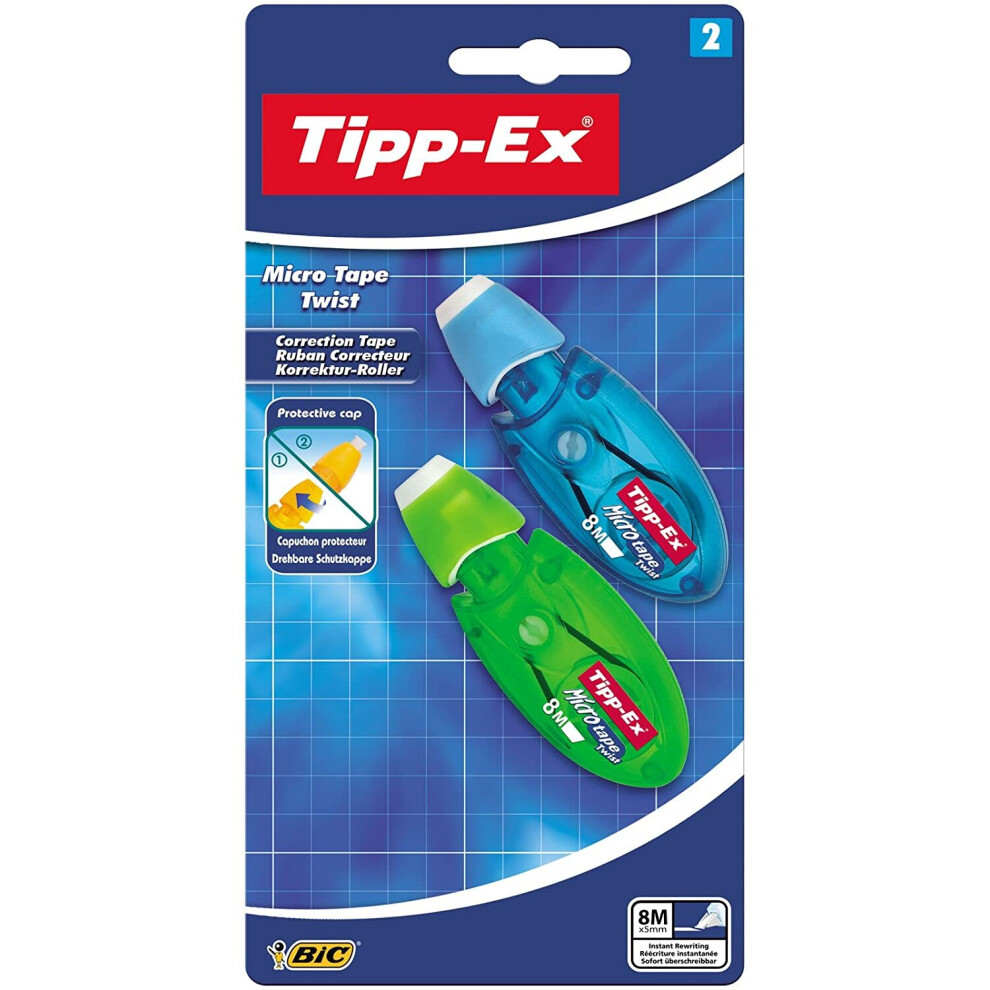 Tipp-Ex Micro Tape Twist Correction Tapes - Assorted Body Colours, Pack of 2