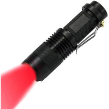 Red Light LED Flashlight 1 Pack, Zoomable, Water Resistant, 3 Light Modes, Adjustable Focus Light for Camping, Hunting, Hiking, Night Vision, Night