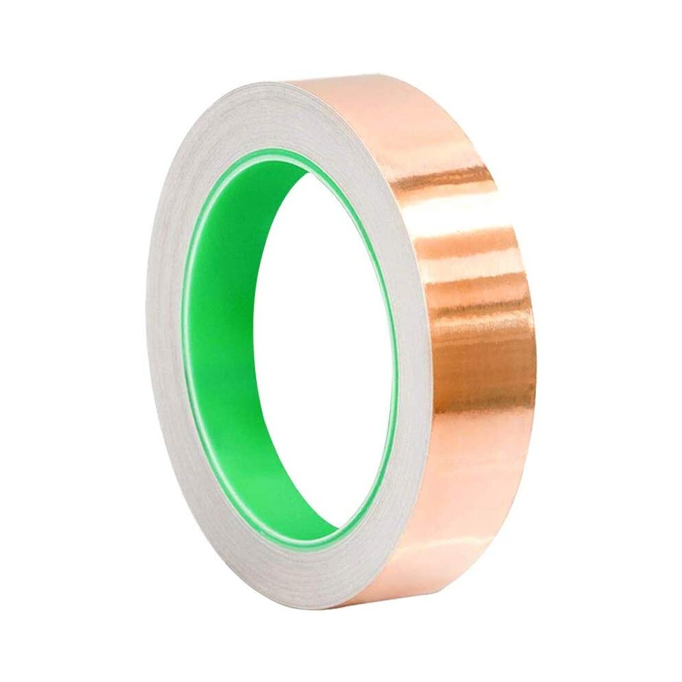 Qitindasen 50M X 20Mm Premium Copper Foil Tape With Dual Conductive Adhesive, For Emi Shielding, Slug Repellent, Paper Circuits, Electrical Repairs, 795274064338