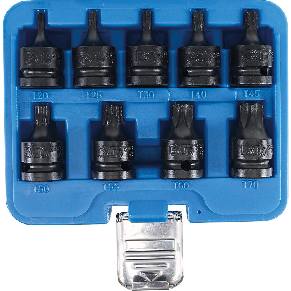 Bgs 5486 | Impact Bit Socket Set | 12.5 Mm (1/2") Drive | T-Star (For Torx) T20 - T70 | 9 Pcs. 4026947054865
