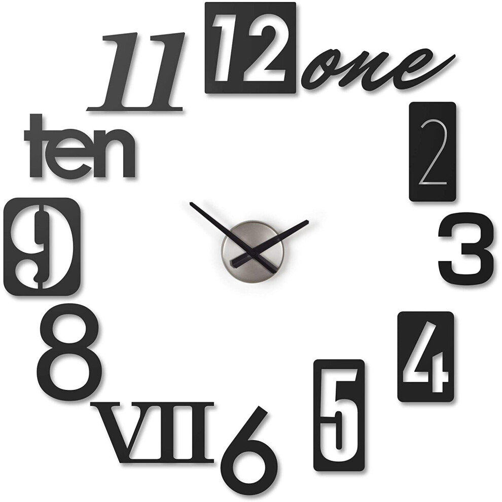 Umbra Numbra Wall Clock, Black