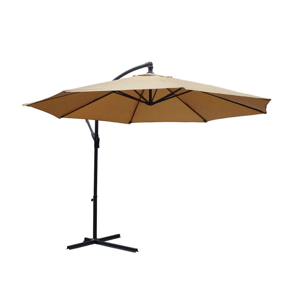 (Mocha) KCT 3.5m Large Garden and Patio Cantilever Parasol