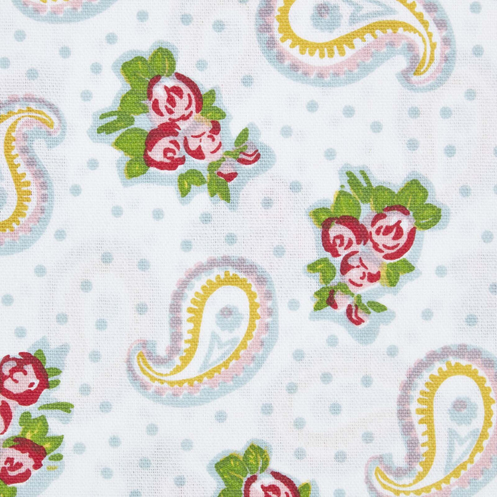 Homescapes Pure Cotton Paisley And Dots Fabric 150Cm Wide
