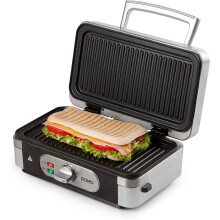 Máquina de waffles multifuncional DOMO DO9136C - Aço inoxidável - 1000W - 3 conjuntos de pratos