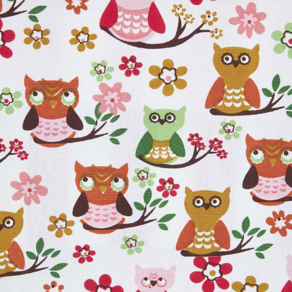Homescapes Pure Cotton Owls Printed Fabric 150cm Wide