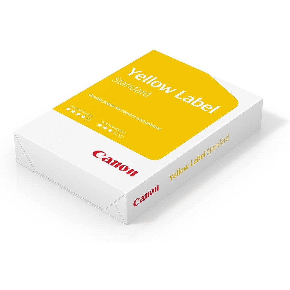 Canon Yellow Label Standard A4 White Printer Paper 80gsm - 1 Ream of 500 Sheets