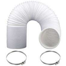 Extra Long Vent Hose & Screw Clips Kit for Miele Tumble Dryer (6 Metre, 100mm Diameter)
