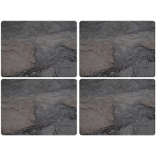 Pimpernel 40.1 x 29.8cm MDF with Cork Back Midnight Slate Placemats, Set of 4, Multi-Colour