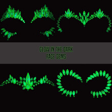 Face Gems Glow in the Dark (UK COMPANY) 4 Pack Halloween Face Stickers Set Festival Accessories Face Jewels Festival Face Gems Body Jewels Body Gems