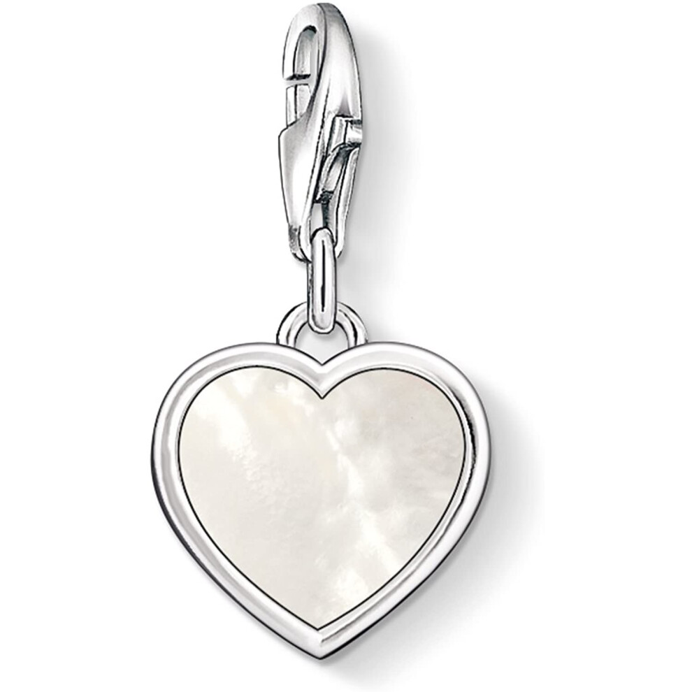 Thomas Sabo Women-Charm Pendant Heart Charm Club 925 Sterling silver white mother-of-pearl 0920-029-14