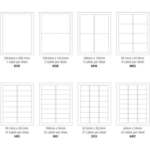 Blick A4 Multi Labels (100 Sheets, 2 per Sheet)