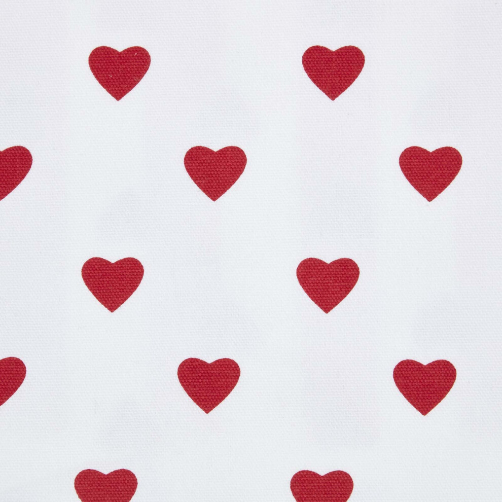 (Red) Pure Cotton Heart Fabric 150cm Wide