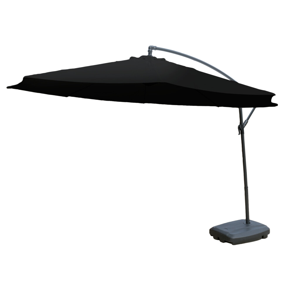 (Black) KCT 3.5m Garden Cantilever Parasol and Base