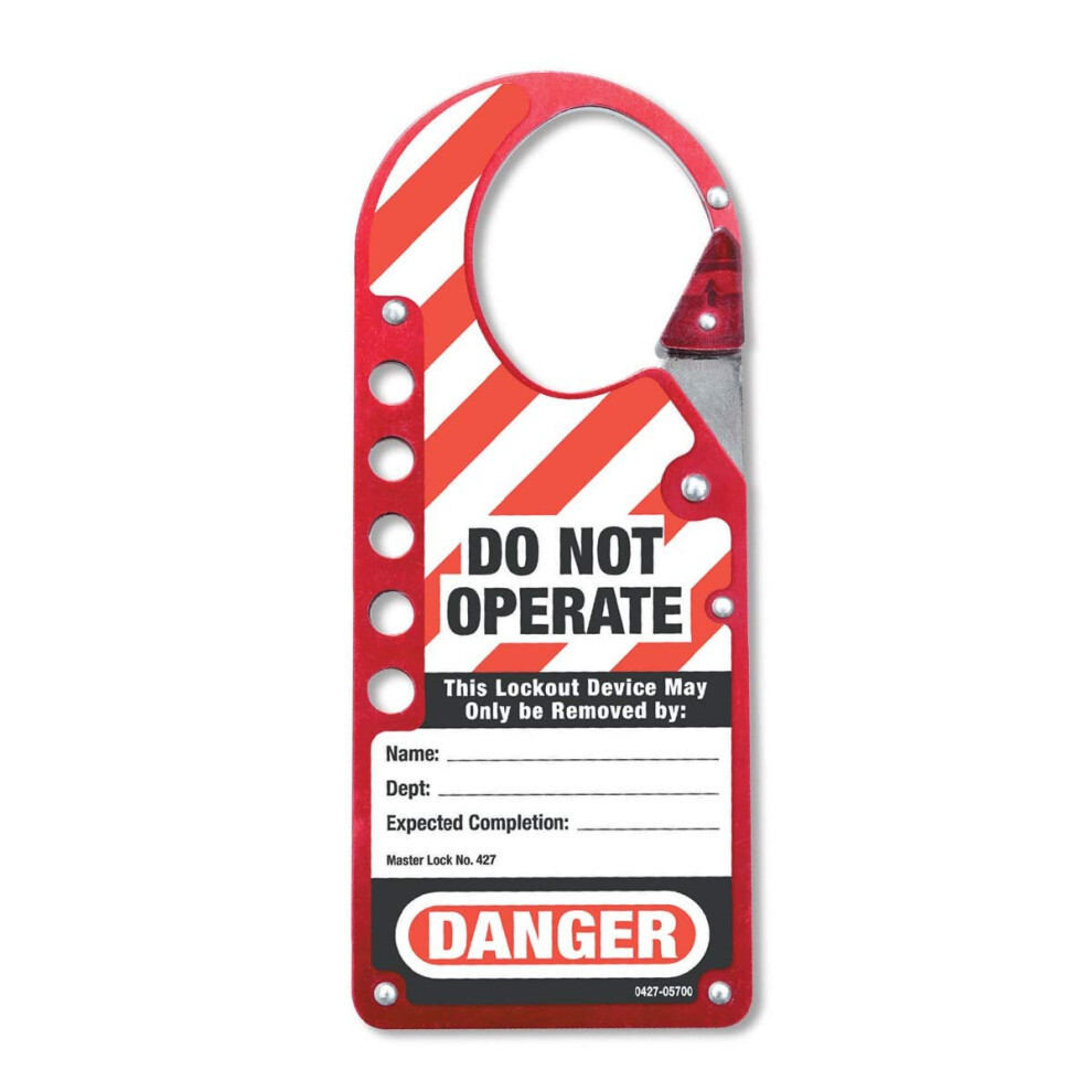 Master Lock S427 M/Lock Lockout/TAGOUT Labeled SNAP-ON HASP 427, Red