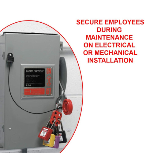 Master Lock Master Lock S427 M/Lock Lockout/TAGOUT Labeled SNAP-ON HASP 427, Red 2