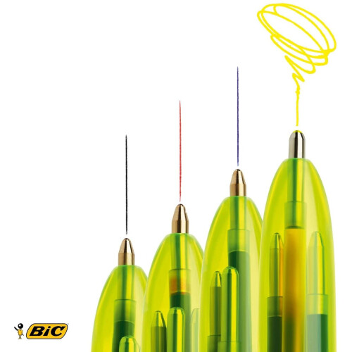 BIC Bic 4 Colour Fluo Black/Blue/Red/Yellow Highlighter Pack 12 1
