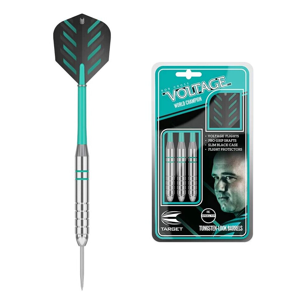 Target Darts Rob Cross Silver Voltage 24G Brass Steel Tip Darts Set