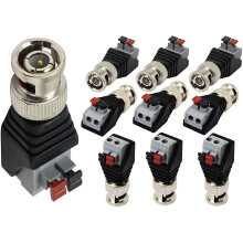 CGTime BNC Video Baluns Adapter BNC Male Plug to 2 Pin/Way Screw Terminal Video Audio Spring Press Type Balun with Solderless Screw Terminal for Coax