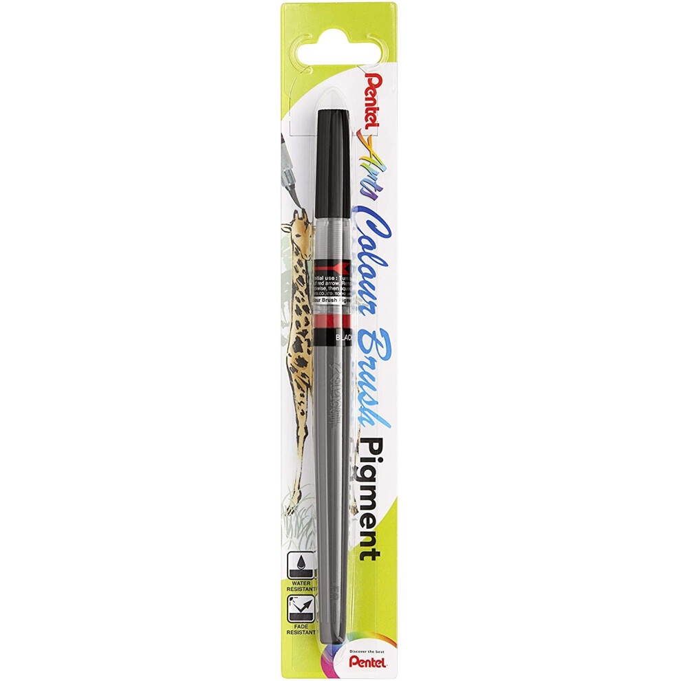 Pentel Colour Brush Pigment, Various, Black, Variable