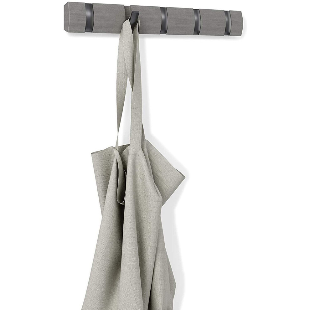 Umbra 5 Flip Wall Mounted Floating Rack â Modern, Sleek, Space-Saving Hanger with Retractable Hooks to Hang Coats, Scarves, Purses and More,