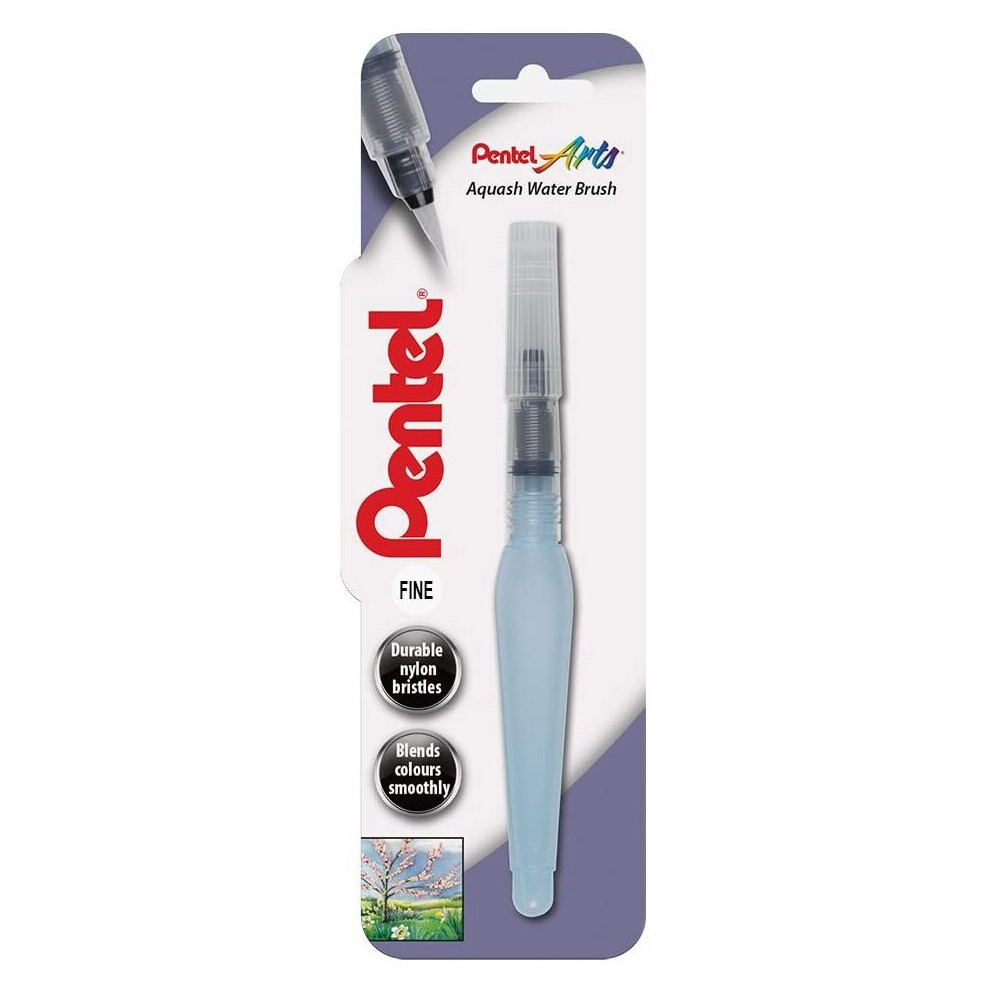 Pentel Aquash Water Brush, Fine Nib, 1 Brush on Blister Card
