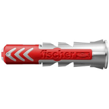 fischer 555010 DUOPOWER Wall Plug, Red/Grey, 10x50, Set of 50 Pieces