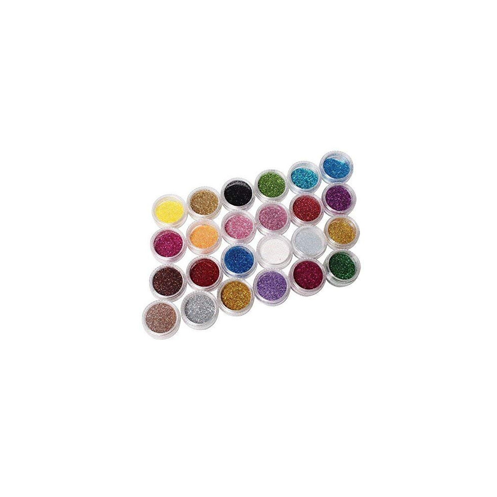 Ardisle 24 Pots Of Coloured Glitter Manicure Palette Shinning Nails Pigment Nail Art