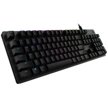 Logitech G512 Mechanical Gaming Keyboard, RGB LIGHTSYNC Backlit Keys, GX Brown Tactile Key Switches, Brushed Aluminum Case, Customizable F-Keys, USB