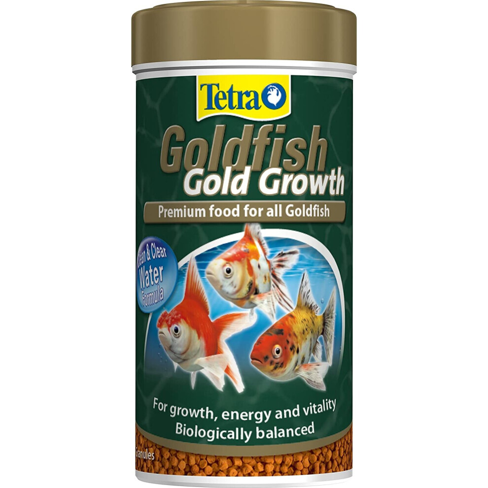 Tetra Goldfish Fish Food Gold Growth, Premium Food for All Goldfish, 250 ml