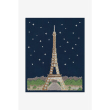 DMC Glow In The D'Architecture Paris by Night Cross Stitch Kit, 100% Cotton, Multi-Colour, 20 x 1 x 25 cm