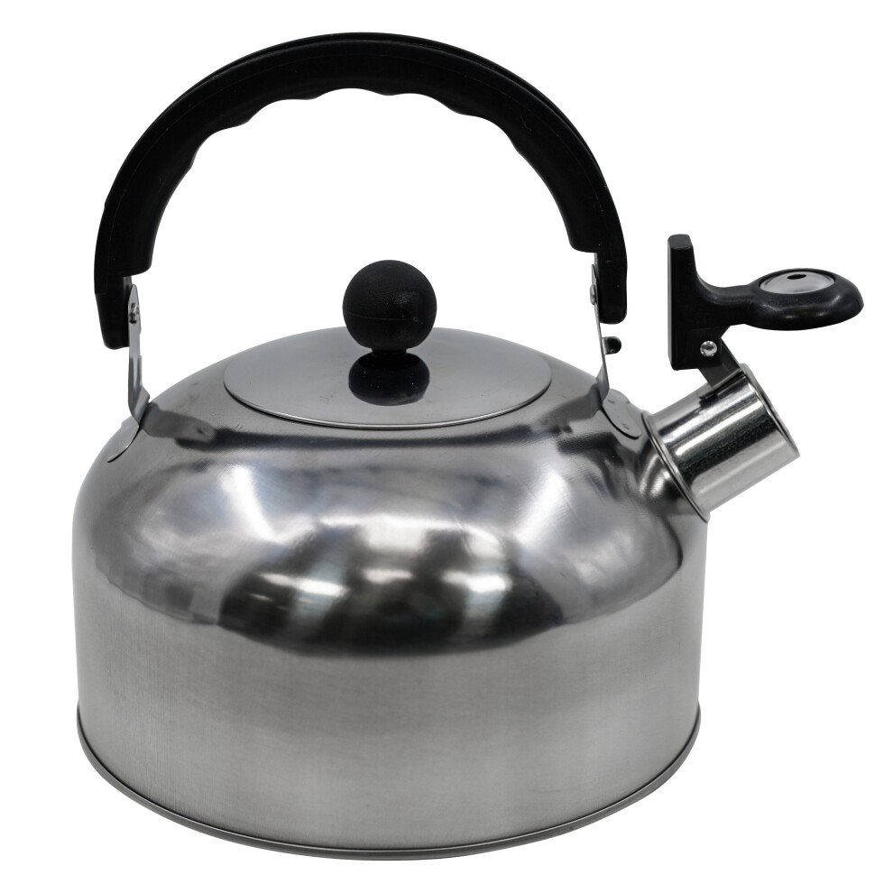 GEEZY 2 L Stainless Steel Whistling Camping Kettle Cordless Gas Hob Kitchen Teapot