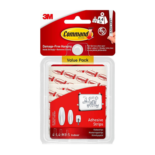 3M 3M 17200-ES Command General Purpose Adhesive Strips Asst, White, One Size