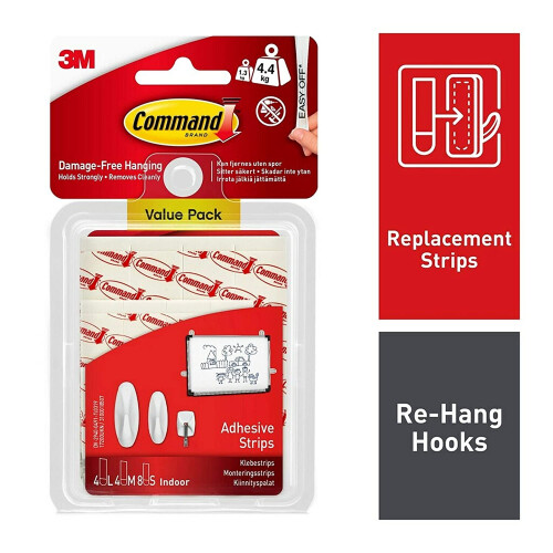 3M 3M 17200-ES Command General Purpose Adhesive Strips Asst, White, One Size 1