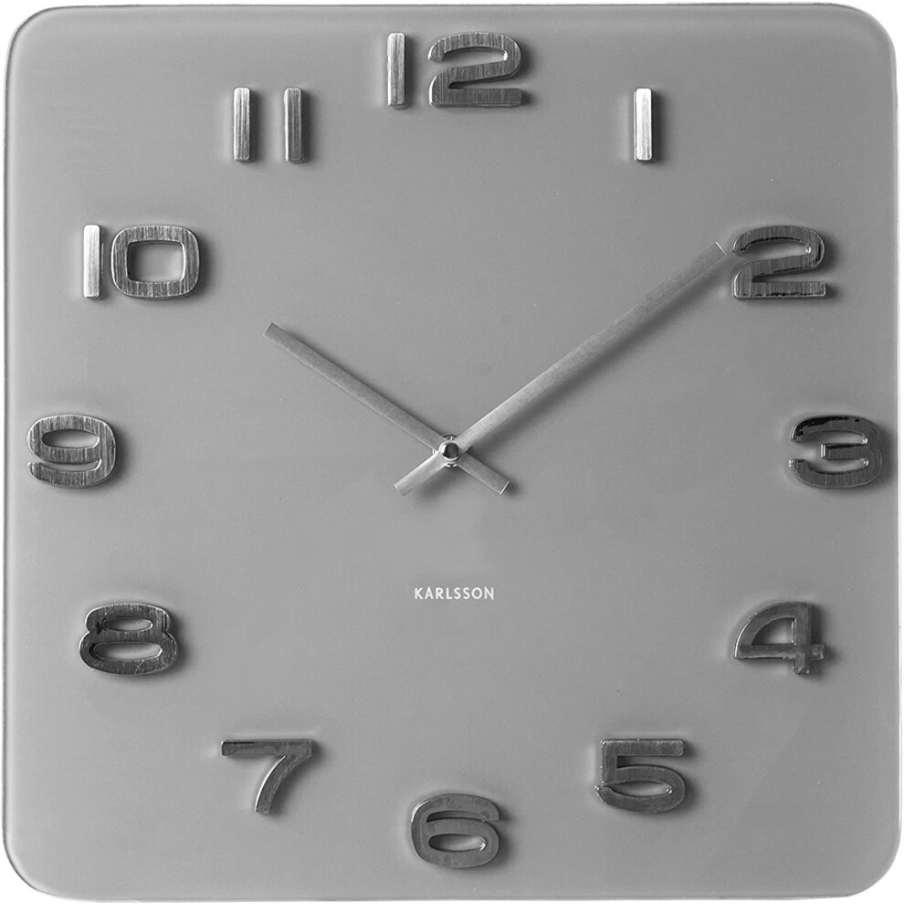 Karlsson Vintage Glass Wall Clock, Grey