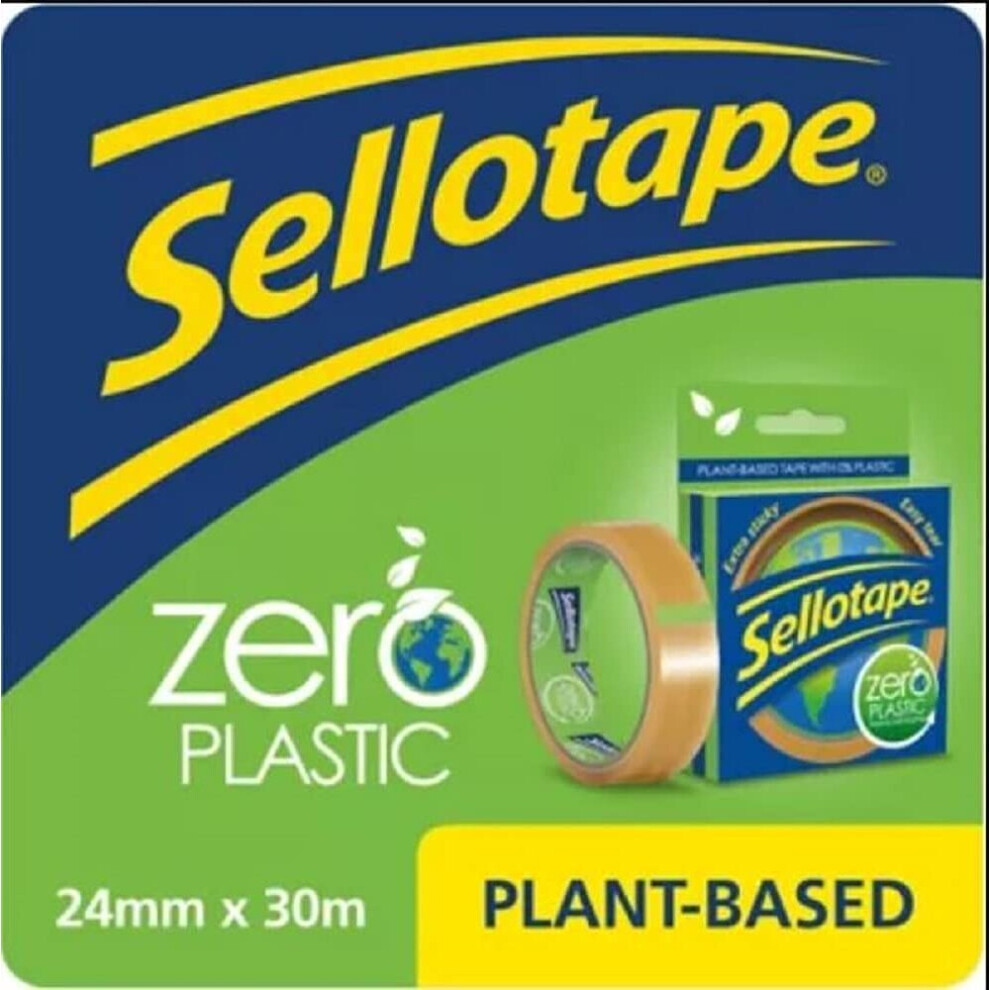 New Sellotape Zero Plastic Tape, Multi-Purpose Clear Tape For Household Objects, Clear Packing Tape For Sticking Envelopes Or Cards, Easy To Use Packaging