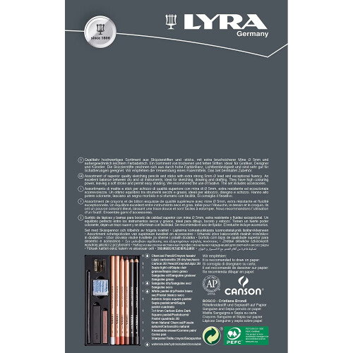 Lyra Rembrandt Sketching Set, Dark, 2B 2
