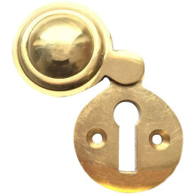 Merriway BH04343 Diameter Polished Brass Victorian Covered Escutcheon, 35 mm, 1.3/8 inch