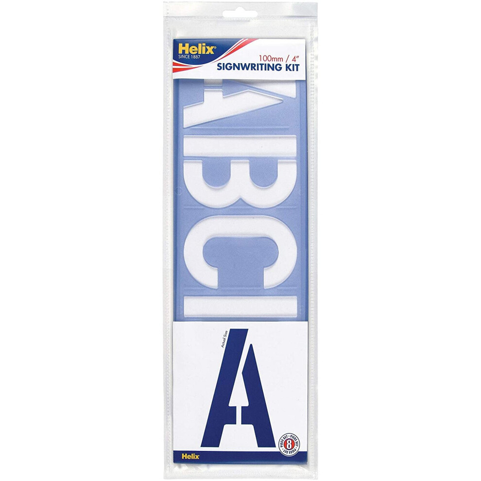 Helix 4 inch 100mm Letter Stencil and Signwriting Kit