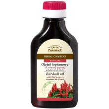 The Green Pharmacy Natural Burdock Root Oil with Red Peppers for Hair & Scalp Stimulates Hair Growth, Gives Strength - 100 ml
